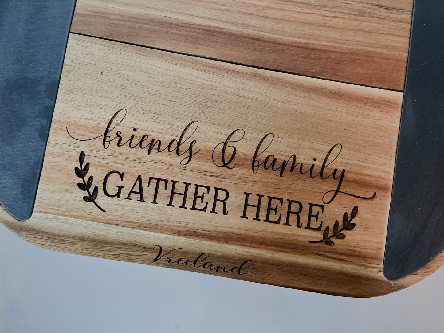 Wood and Slate Charcuterie Serving Set