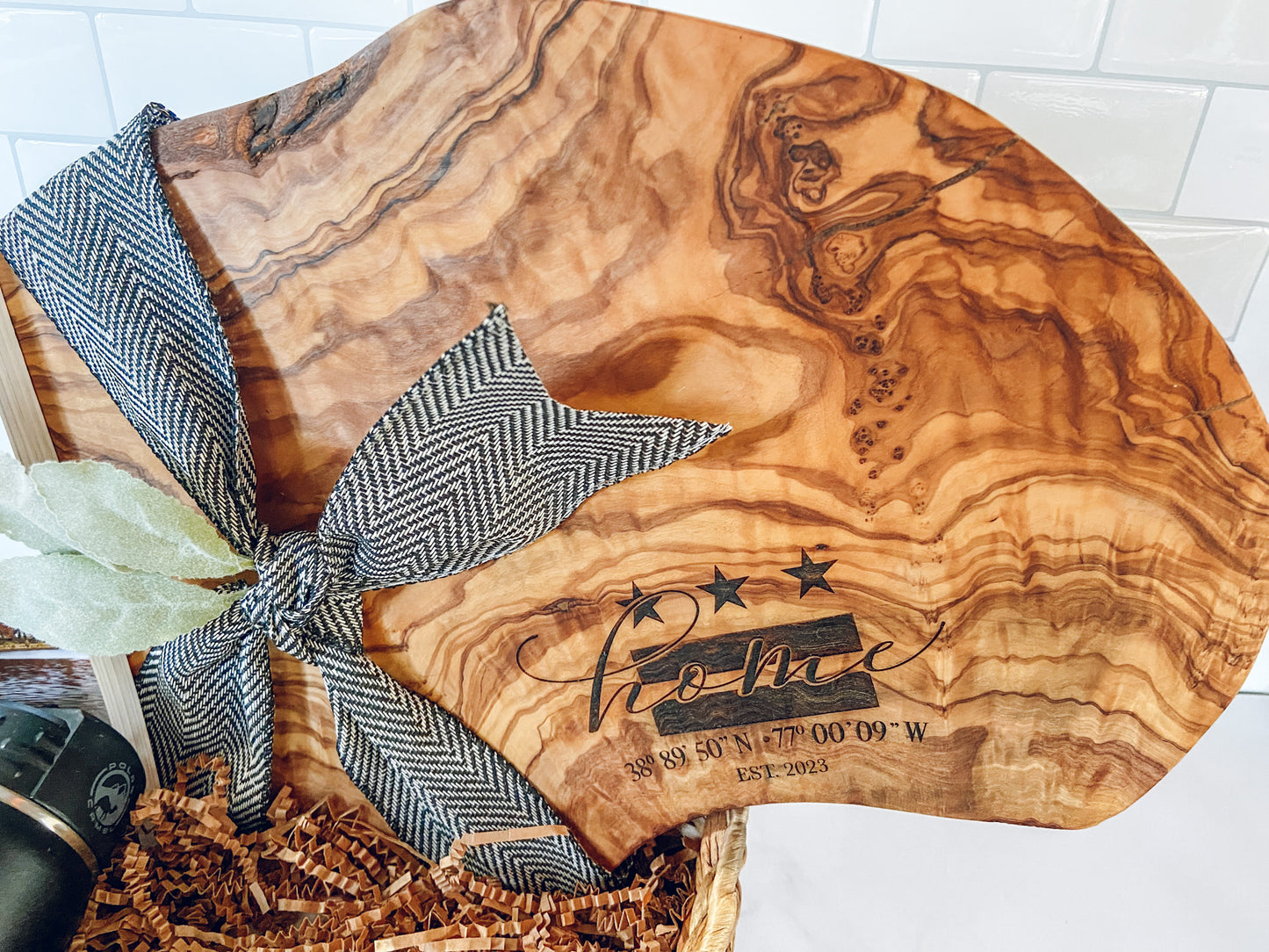 Olive Wood Board with Drip Edge