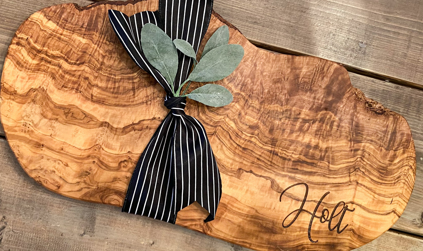 Olive Wood Board with Drip Edge