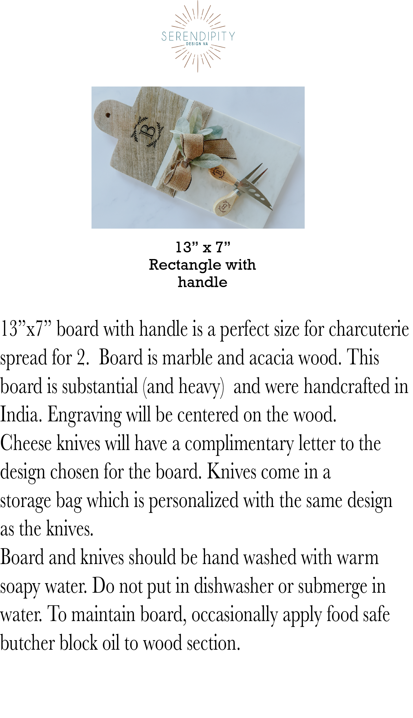Charcuterie Tray & Cheese Knives Gift Set