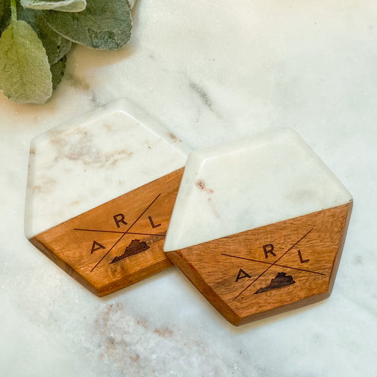 Wood/Marble Coasters-Hometown