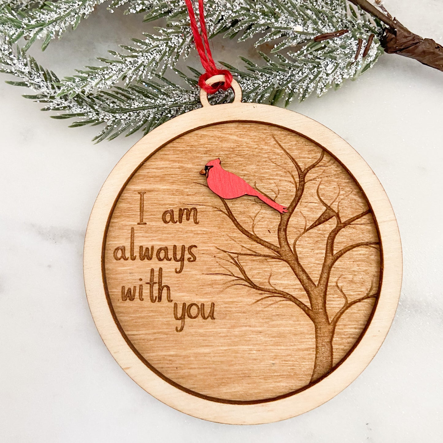 Memorial Ornament with Cardinal