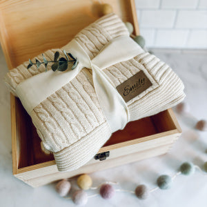 Personalized Baby Blanket  & Custom Keepsake Box