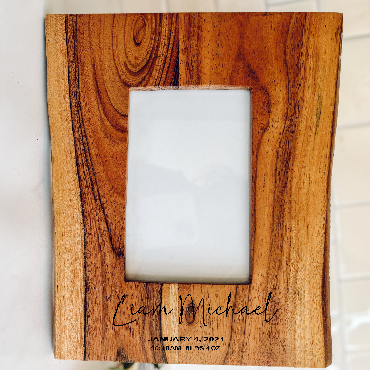 New Baby Keepsake Wood Frame